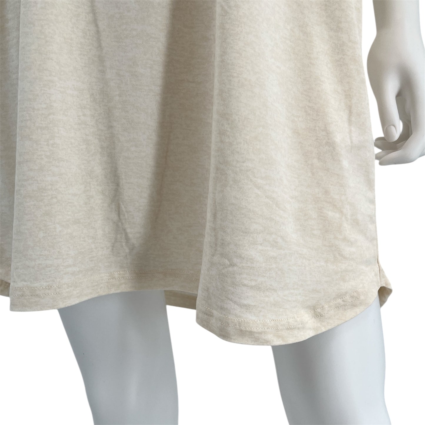 Women's 2-Pack Short Sleeve Shirttail Nightshirts Beige Pink "BONJOUR" & "BEAUTY SLEEP" with Recycled Fabric