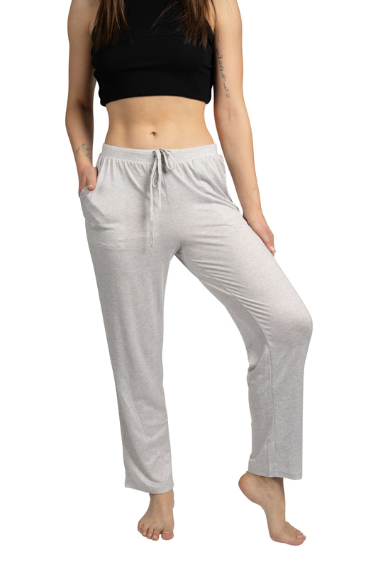 Women's "NO BAD DAYS" Tapered Leg Drawstring Pajama Pants with Pockets and Graphic Text