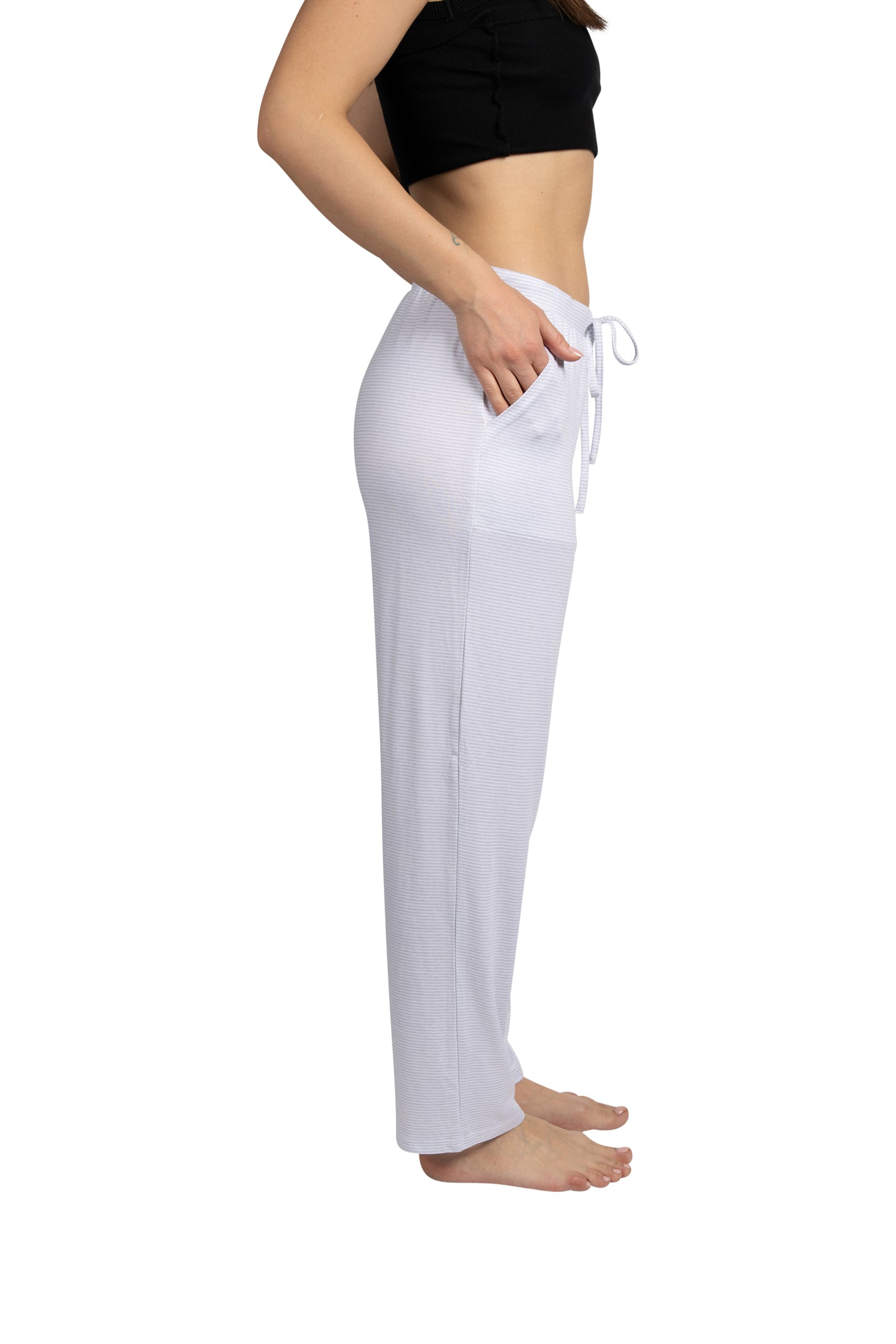 Women's "SLEEP" Tapered Leg Drawstring Pajama Pants with Pockets and Graphic Text