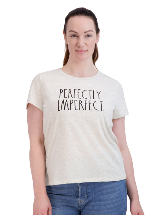 Women's "PERFECTLY IMPERFECT" Short Sleeve Icon T-Shirt - Rae Dunn Wear