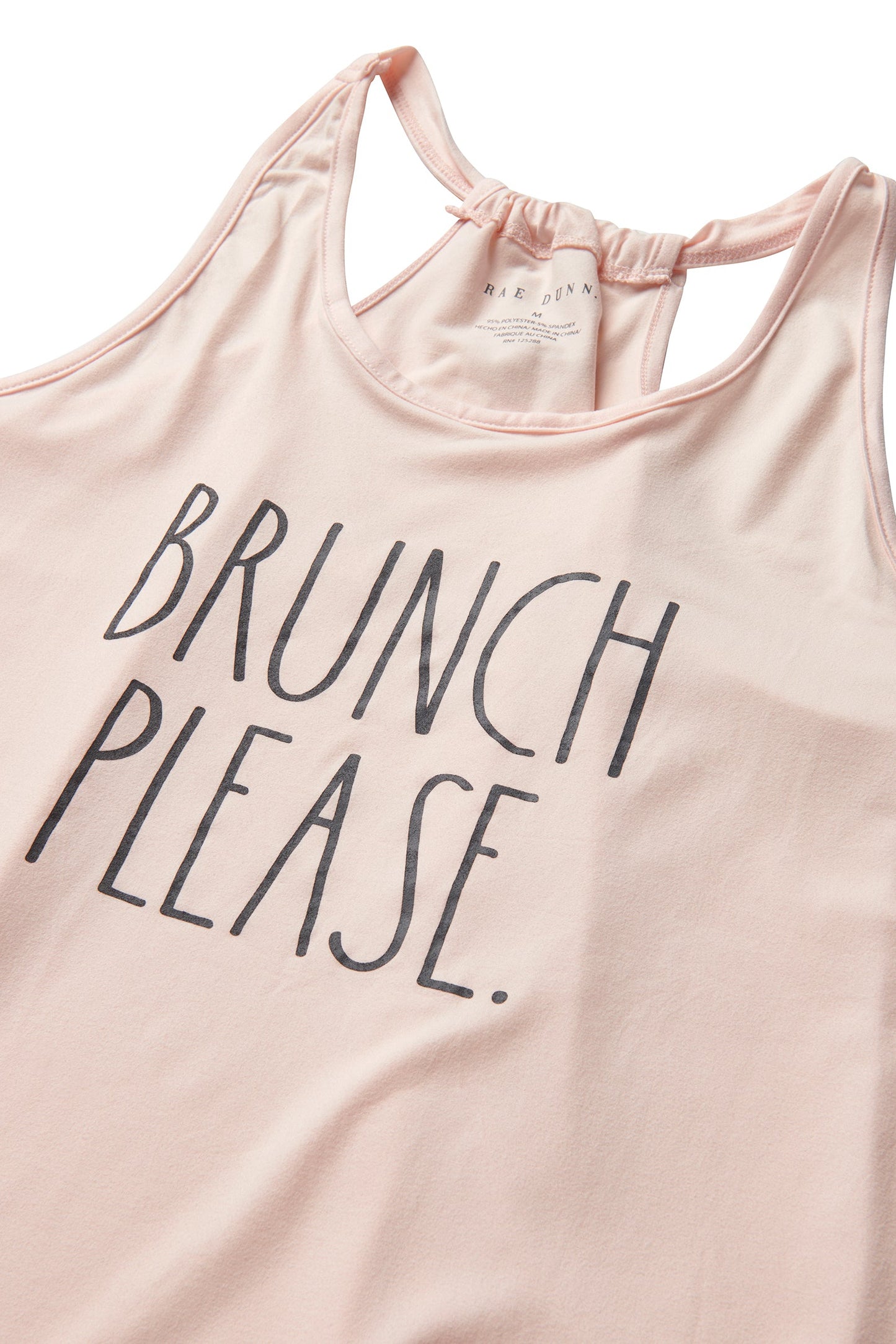 Women's "BRUNCH PLEASE" Racerback Cami and Drawstring Shorts Pajama Set - Rae Dunn Wear