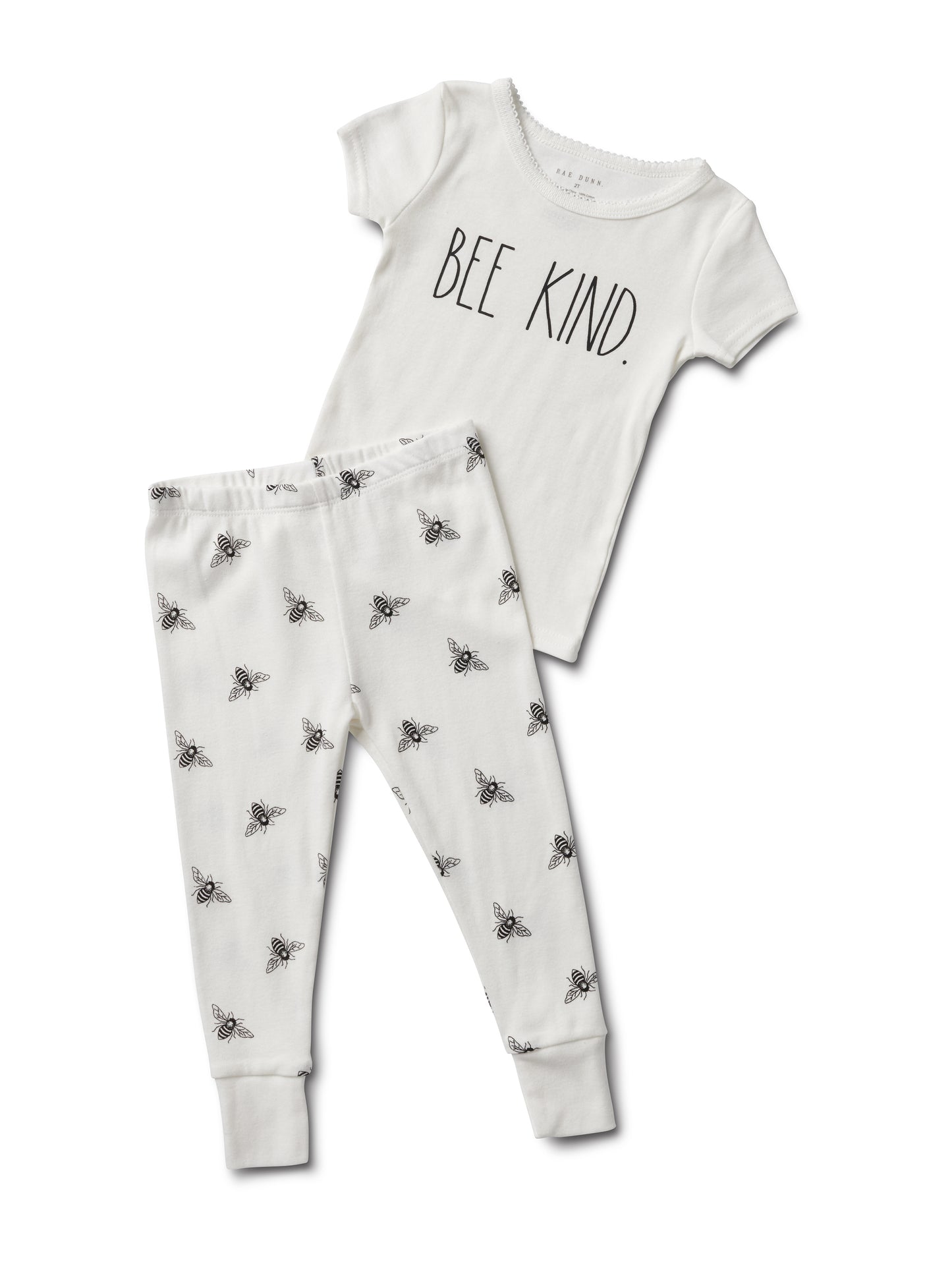 Girl's "BEE KIND" Short Sleeve Tee and Jogger Pajama Set - Rae Dunn Wear - G Pant Set