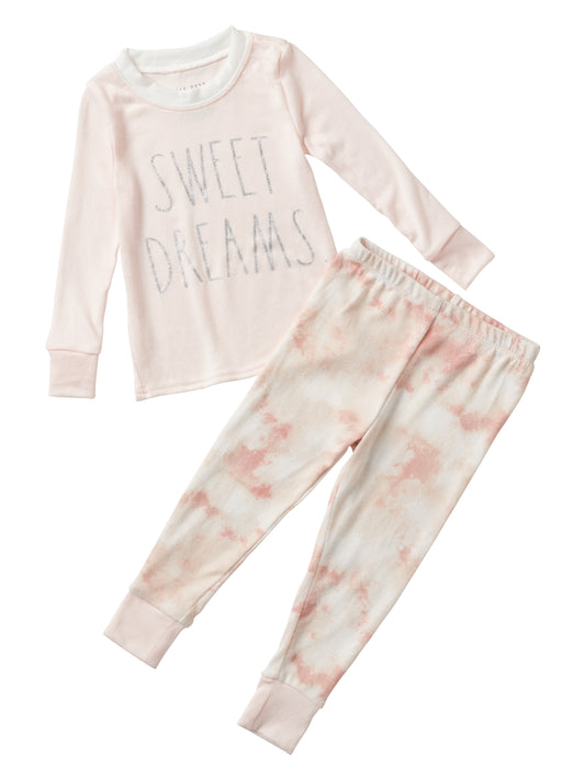 Girls' "SWEET DREAMS" Long Sleeve Top and Jogger Pajama Set - Rae Dunn Wear - G Pant Set