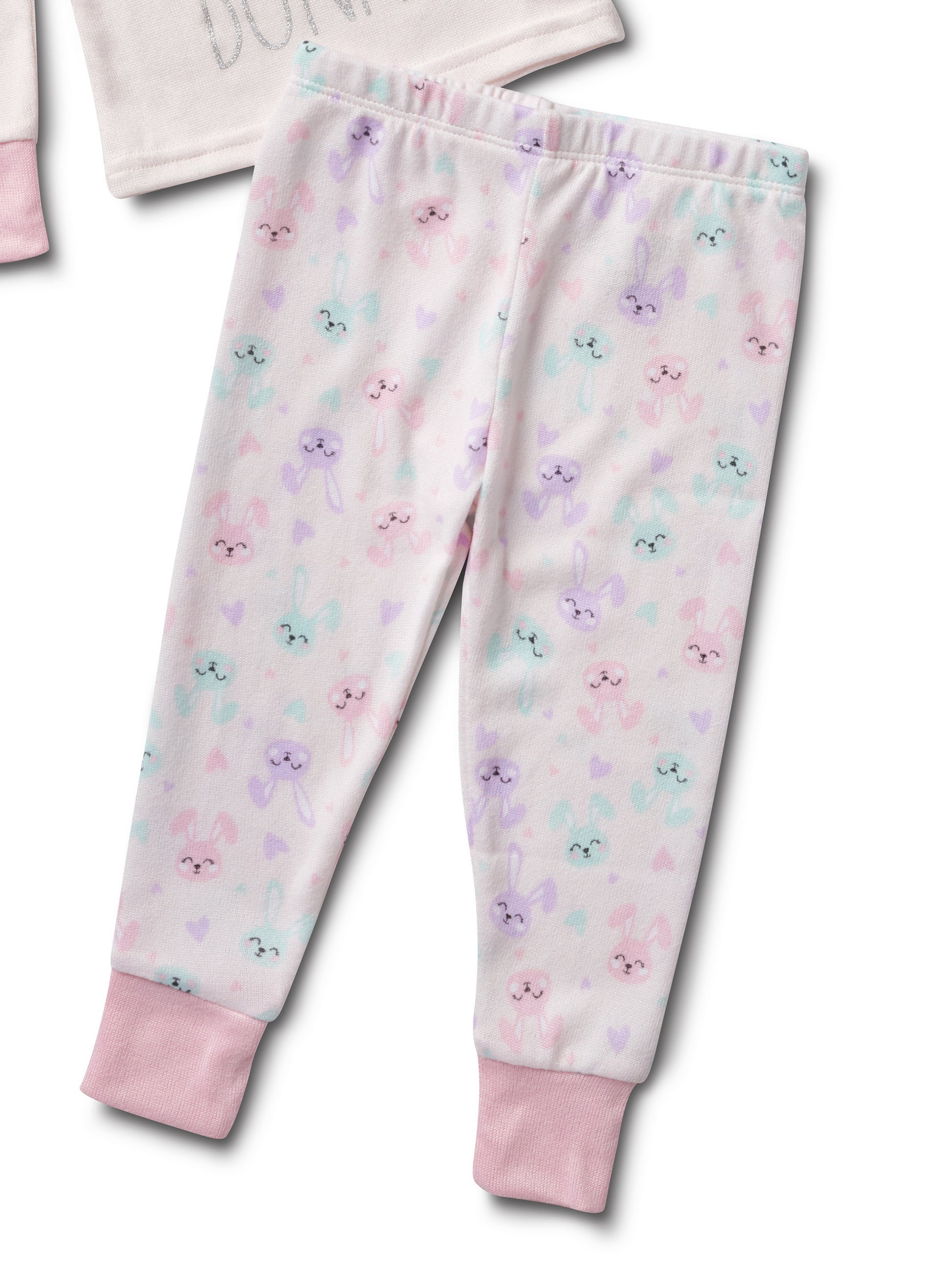 Girls' "MAMA'S SNUGGLE BUNNY" Long Sleeve Top and Elastic Waistband Joggers Pajama Set - Rae Dunn Wear - G Pant Set