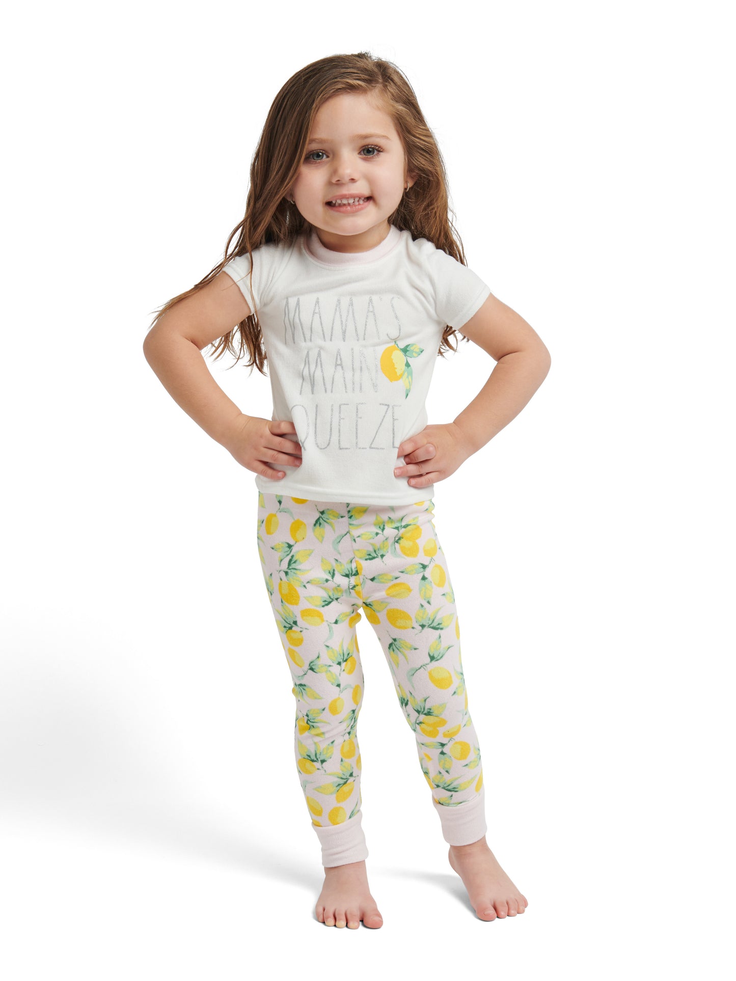 Girl's "MAMAS MAIN SQUEEZE" Short Sleeve Tee and Jogger Pajama Set - Rae Dunn Wear - G Pant Set