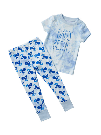 Boy's "DADS BESTIE" Short Sleeve Tee and Jogger Pajama Set - Rae Dunn Wear - B Pant Set