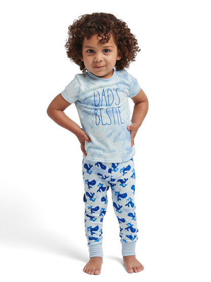 Boy's "DADS BESTIE" Short Sleeve Tee and Jogger Pajama Set - Rae Dunn Wear - B Pant Set