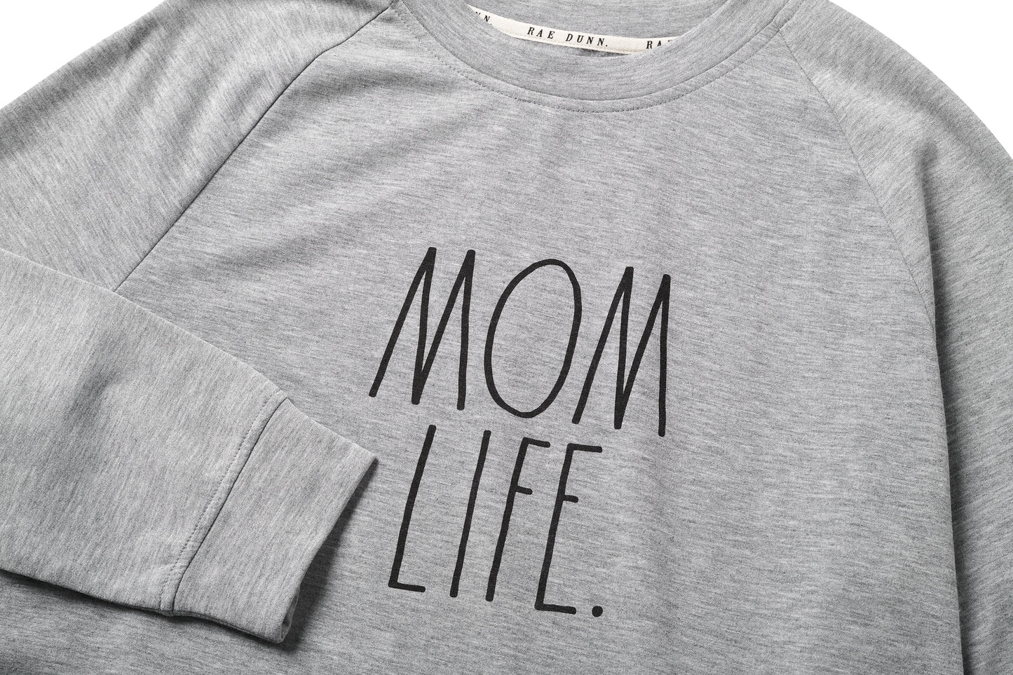 Women's "MOM LIFE" Studio Raglan Sweatshirt and Cozy Socks Set - Rae Dunn Wear - W Sweatshirt