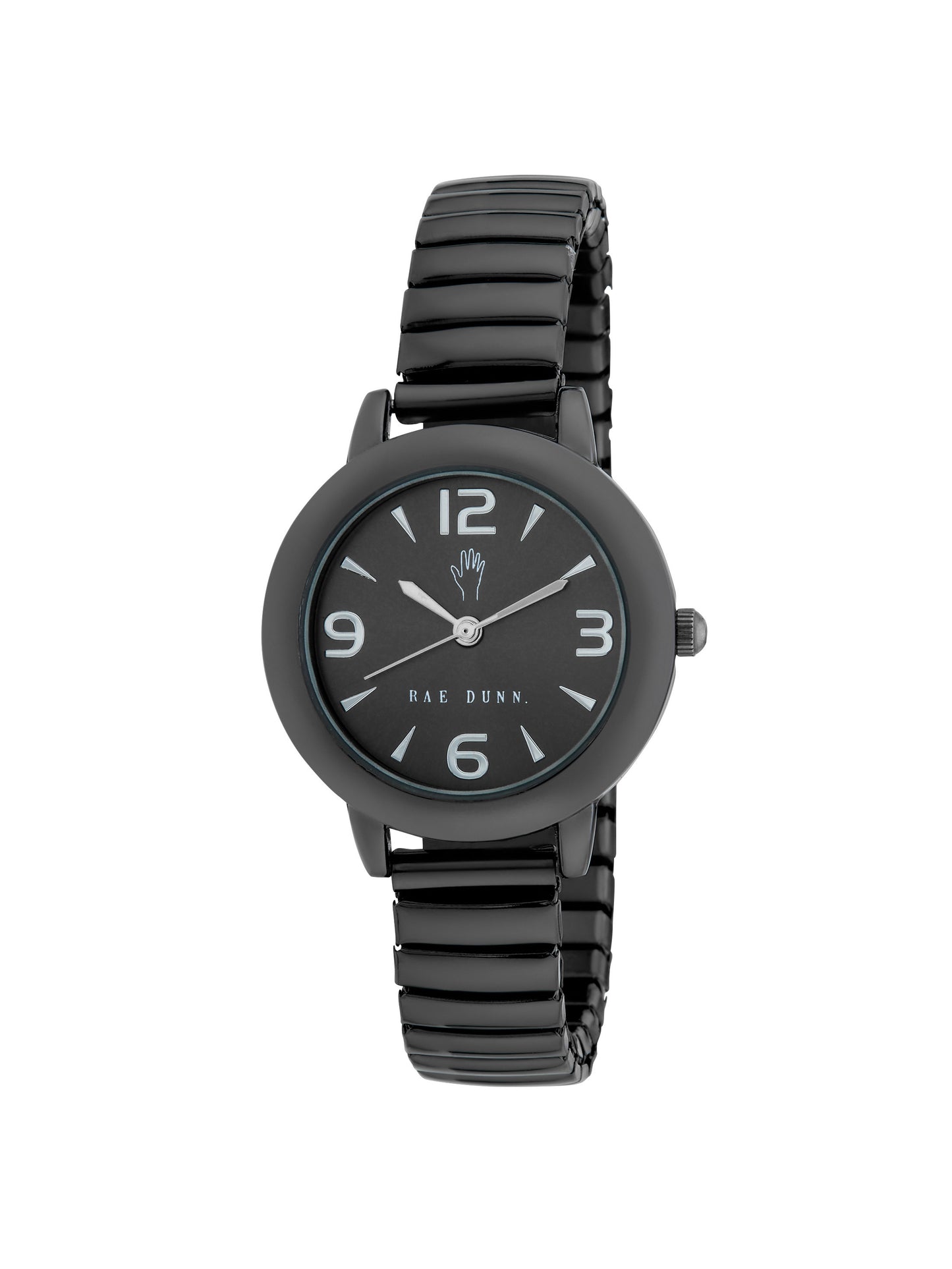 HEATHER Round Face Expandable Bracelet Watch in Black, 30mm - Rae Dunn Wear - Watch