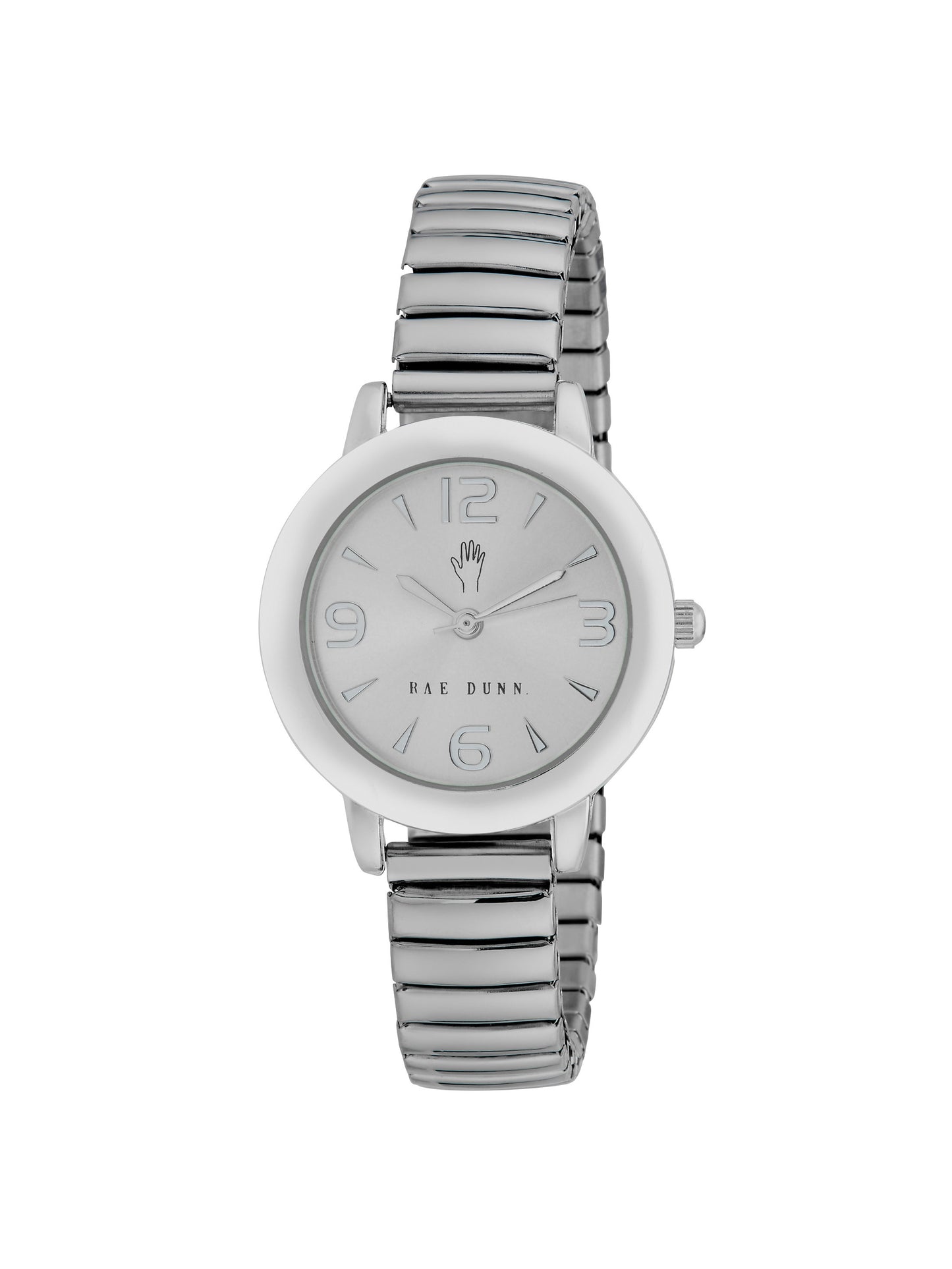 HEATHER Round Face Expandable Bracelet Watch in Silver, 30mm - Rae Dunn Wear - Watch