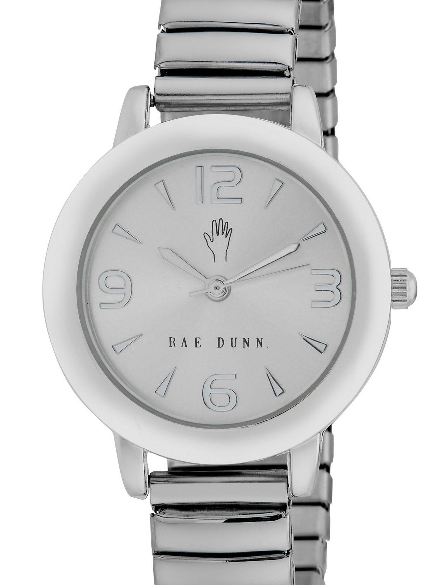 HEATHER Round Face Expandable Bracelet Watch in Silver, 30mm - Rae Dunn Wear - Watch