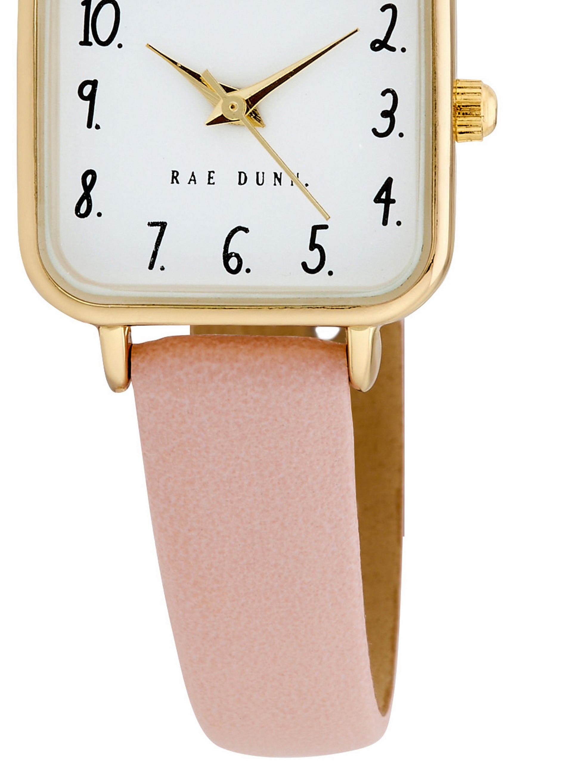 AMY Square Face Vegan Leather Strap Watch in Pink with Gold, 24mm - Rae Dunn Wear - Watch