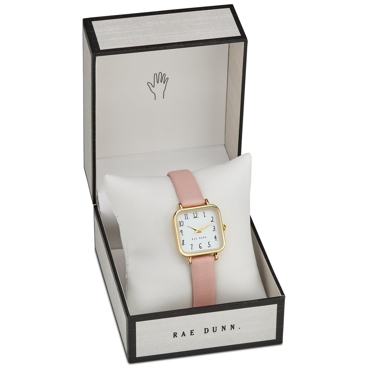 AMY Square Face Vegan Leather Strap Watch in Taupe with Rose Gold, 24mm - Rae Dunn Wear - Watch
