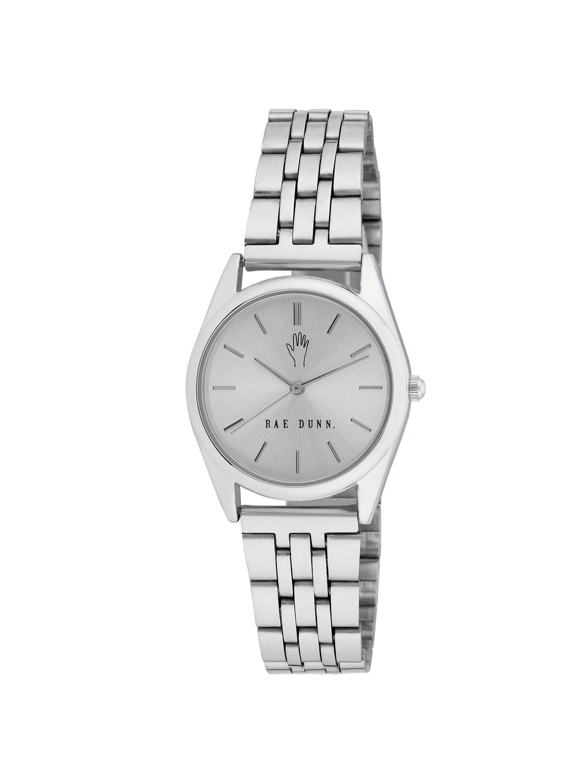 CHLOE Round Face Link Watch in Silver, 30mm - Rae Dunn Wear - Watch