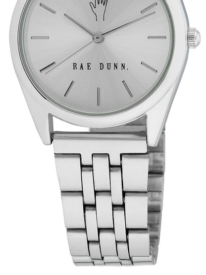 CHLOE Round Face Link Watch in Silver, 30mm - Rae Dunn Wear - Watch