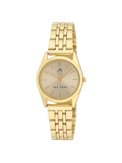 CHLOE Round Face Link Watch in Gold, 30mm - Rae Dunn Wear - Watch