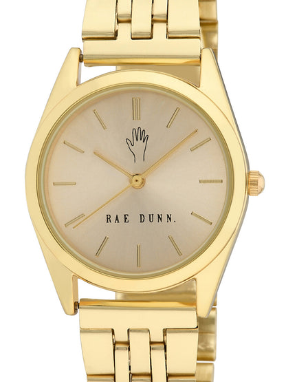 CHLOE Round Face Link Watch in Gold, 30mm - Rae Dunn Wear - Watch