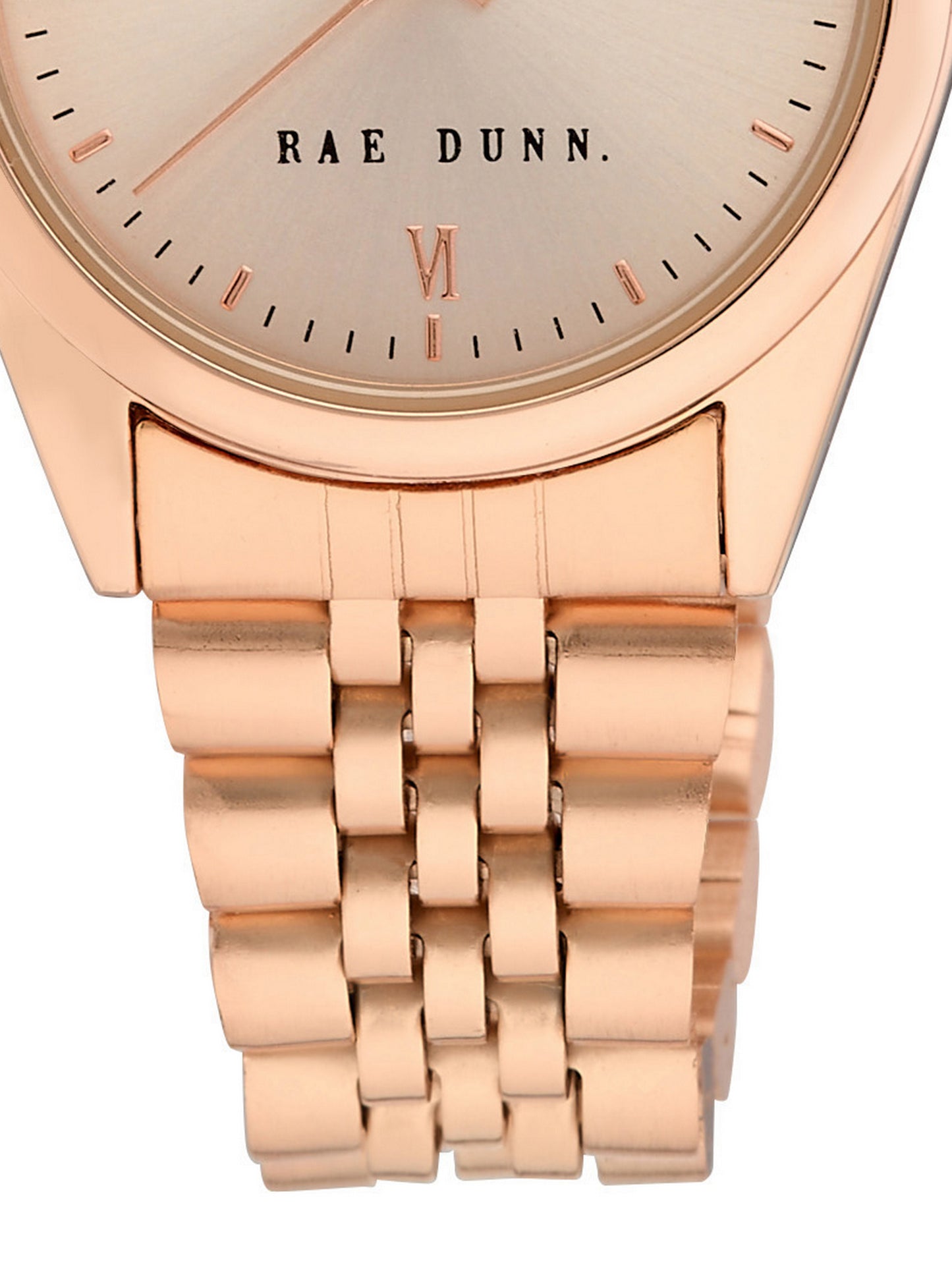 JULIA Round Face Roman Numeral Link Watch in Rose Gold, 30mm - Rae Dunn Wear - Watch
