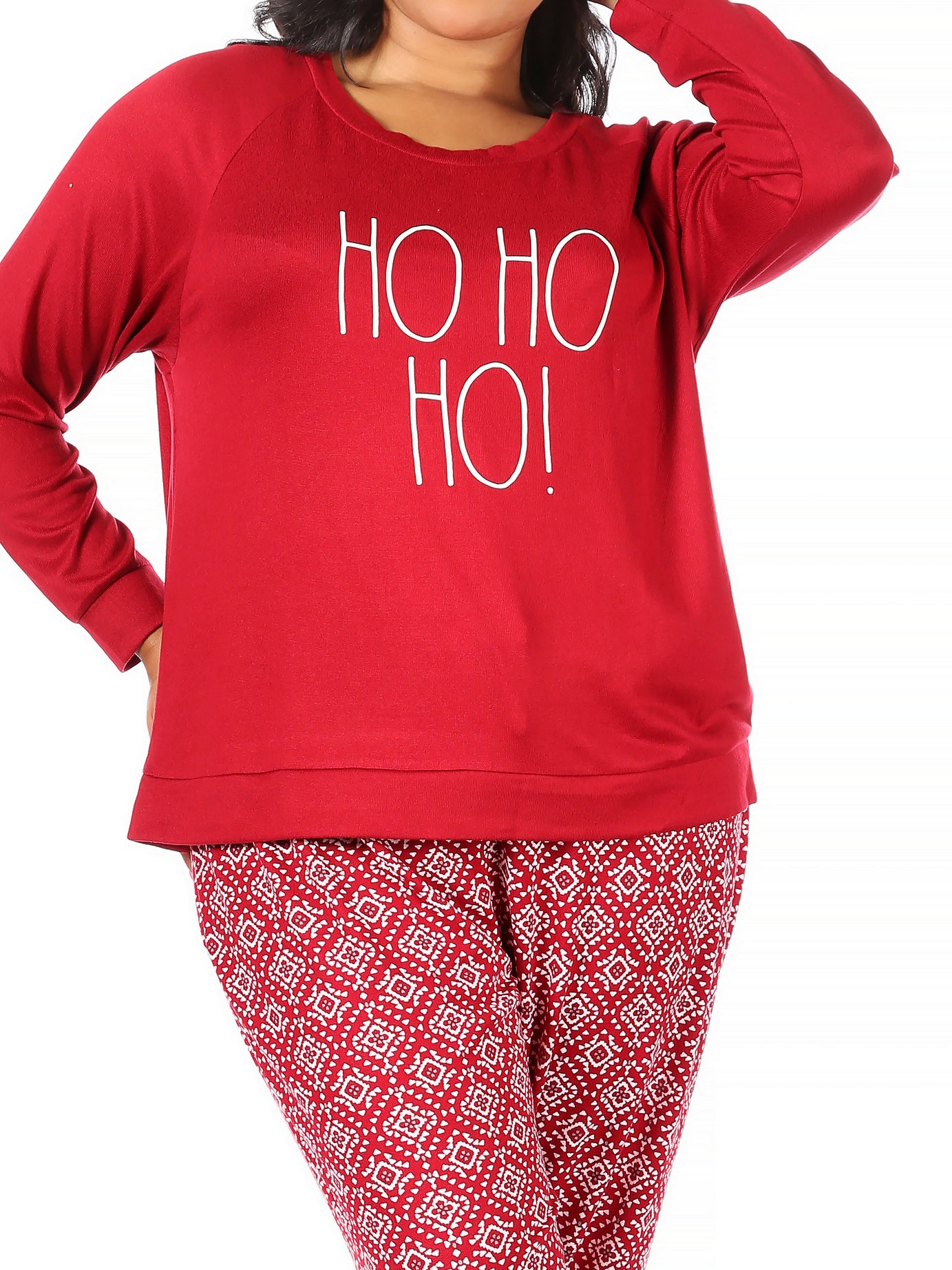 Rae Dunn Women's HO HO HO Plus Size Long Sleeve Top and Drawstring Jogger  Pajama Set – Rae Dunn Wear
