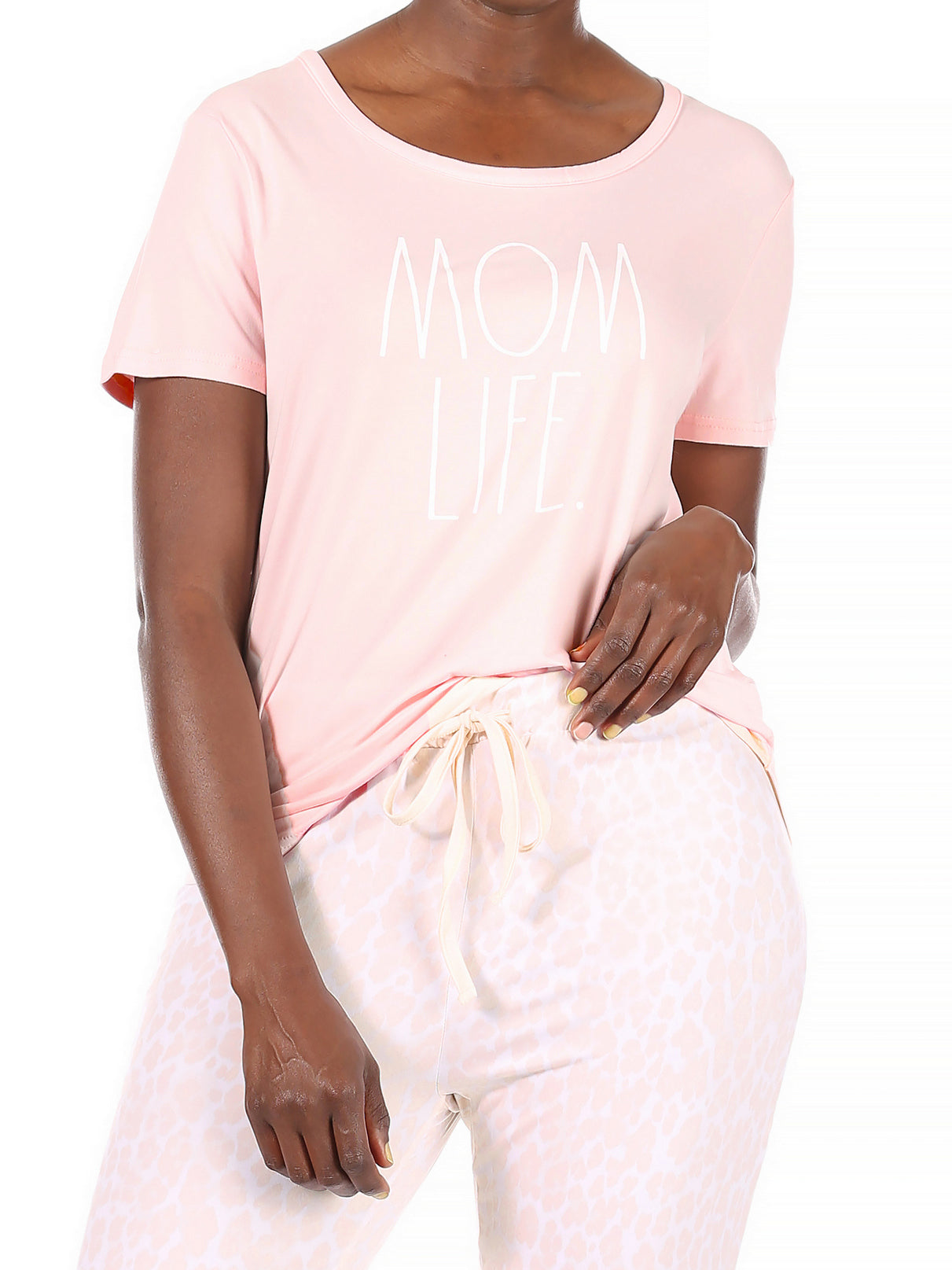 Rae Dunn Women's MOM LIFE Short Sleeve Top and Drawstring Jogger Pajama  Set – Rae Dunn Wear