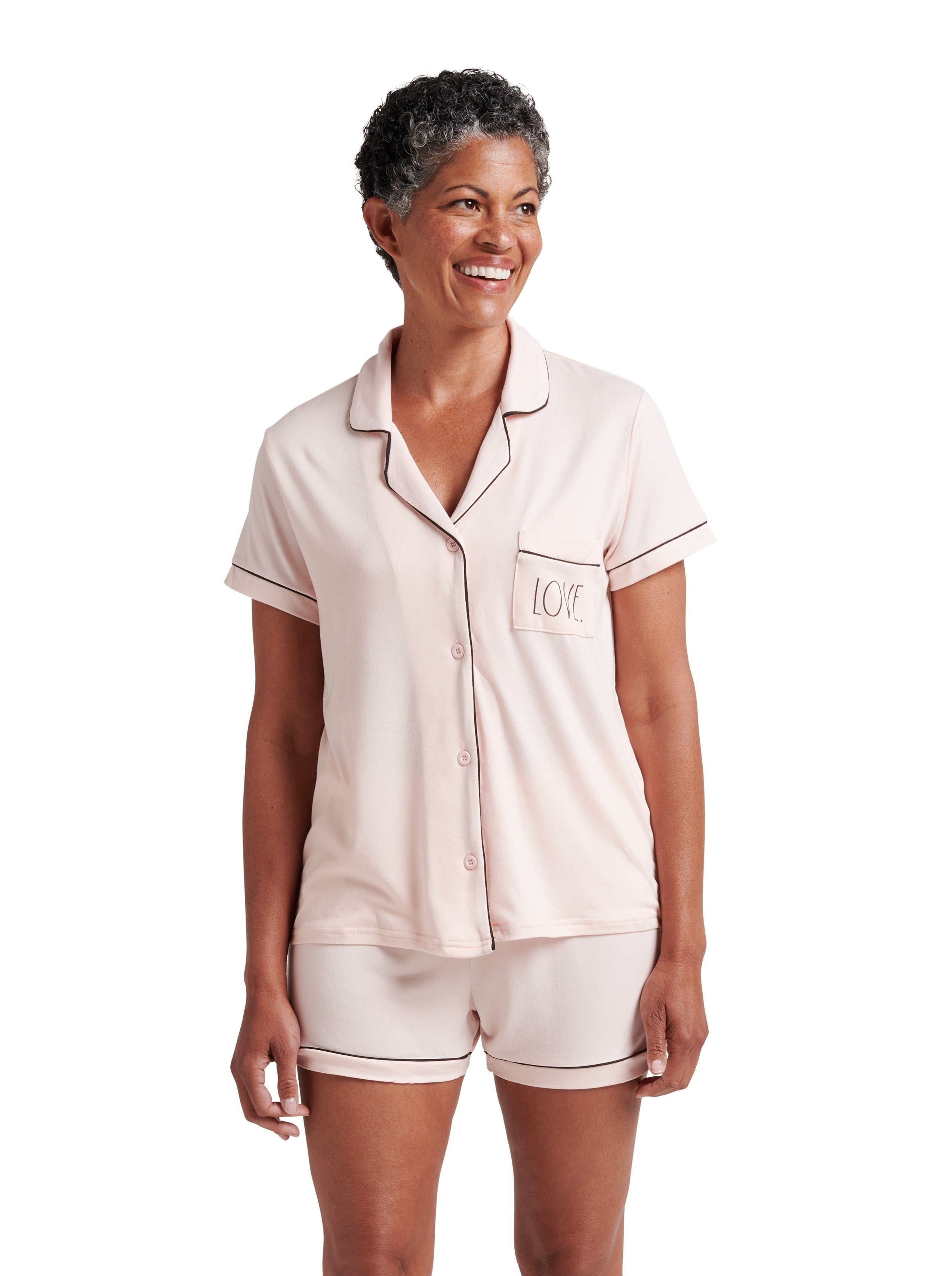 Women's pajama 2024 tops short sleeve