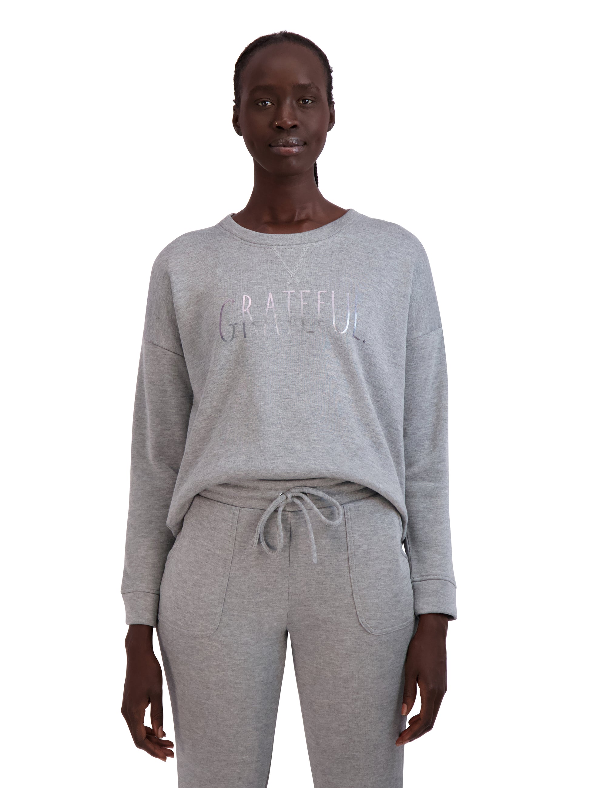 Rae Dunn Women's GRATEFUL Pullover Sweatshirt and Drawstring Sweatpants  Lounge Set – Rae Dunn Wear