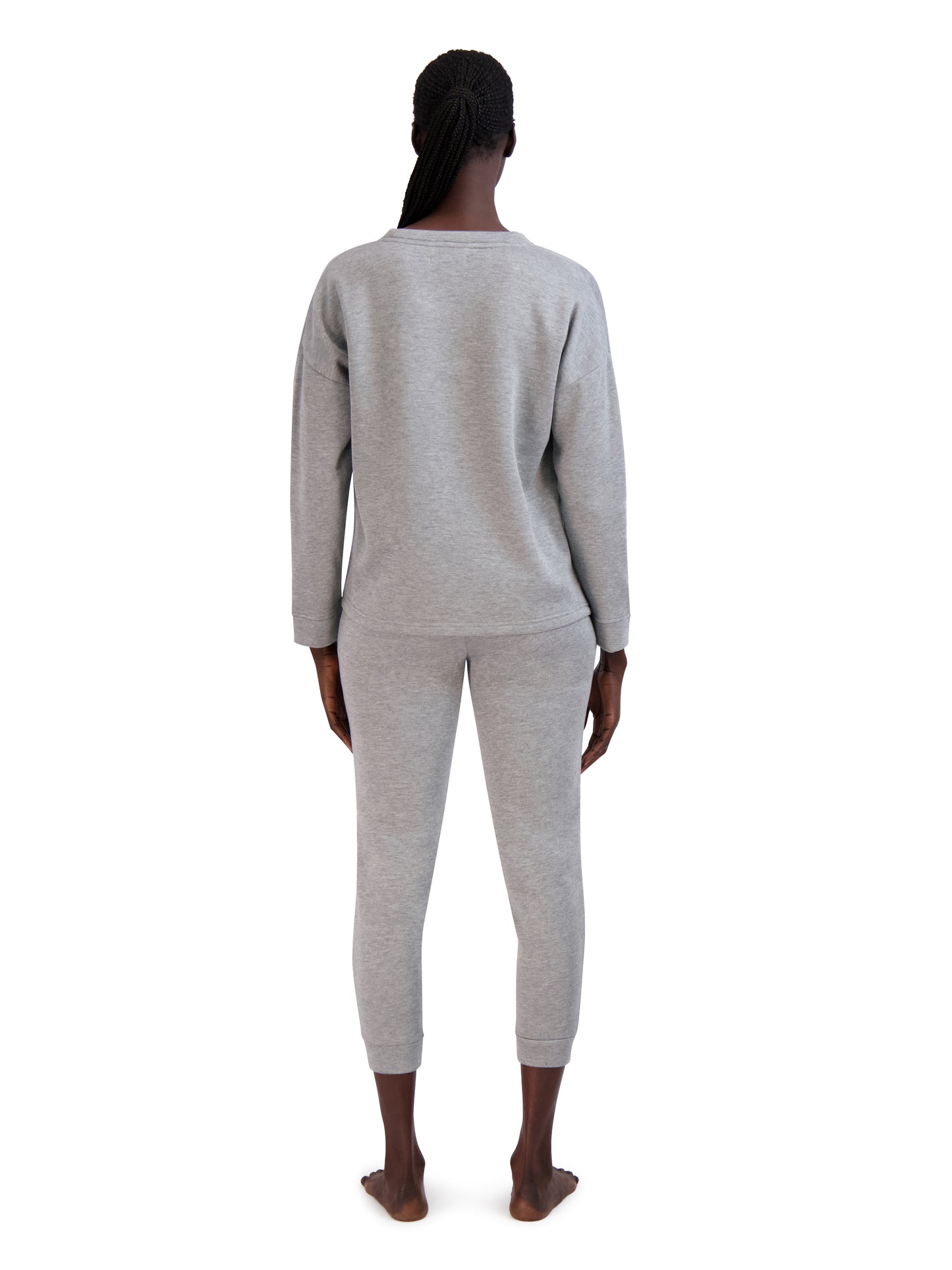 Women's "GRATEFUL" Pullover Sweatshirt and Drawstring Sweatpants 2-Piece Lounge Set - Rae Dunn Wear - W A Pants Set