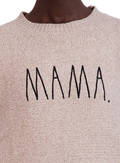 Women's Embroidered "MAMA" Chenille Sweater - Rae Dunn Wear - W Sweater