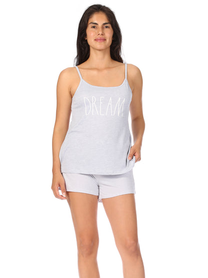 Women's "DREAM" 3-Piece Cami Shorts and Robe Travel Pajama Set - Rae Dunn Wear - W Travel Set