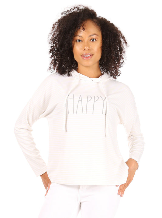 Women's "HAPPY" Slim Fit Pullover Fashion Hoodie - Rae Dunn Wear - W Hoodie