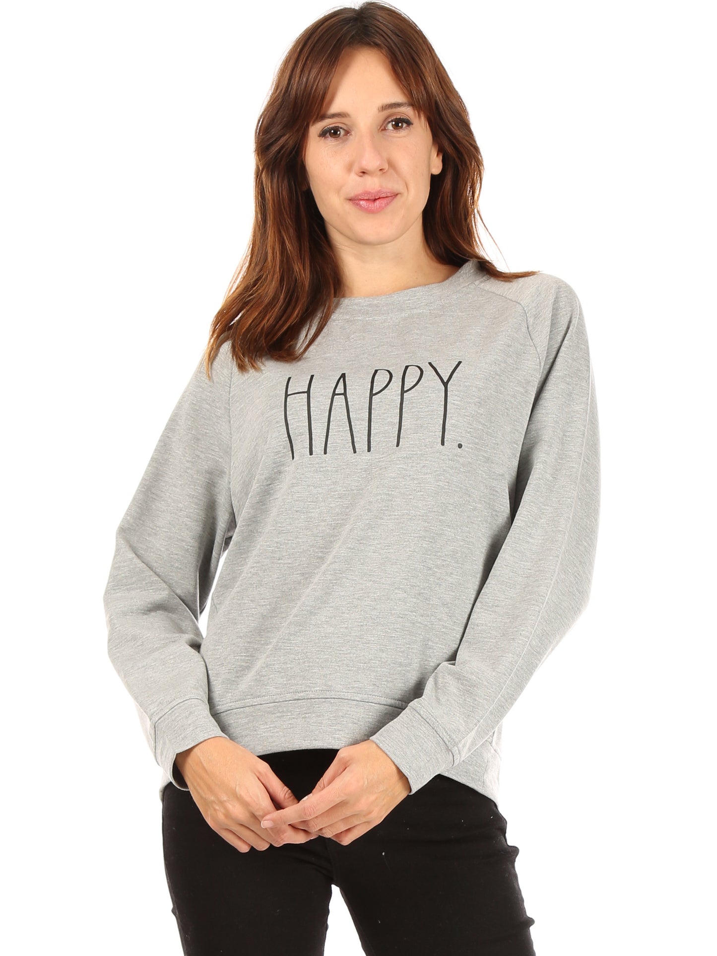 Women's "HAPPY" Studio Raglan Sweatshirt - Rae Dunn Wear - W Sweatshirt
