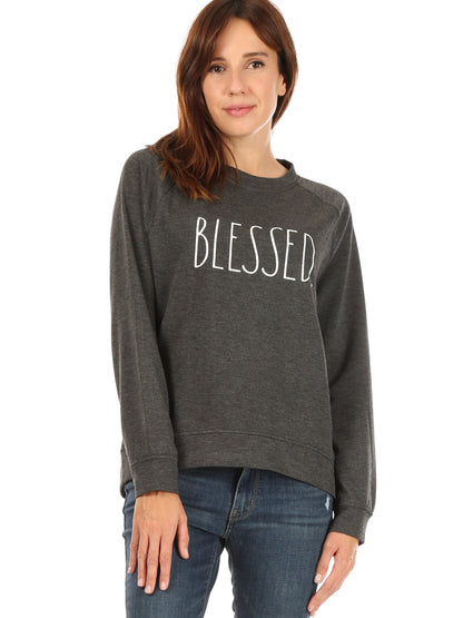 Women's "BLESSED" Studio Raglan Sweatshirt - Rae Dunn Wear - W Sweatshirt