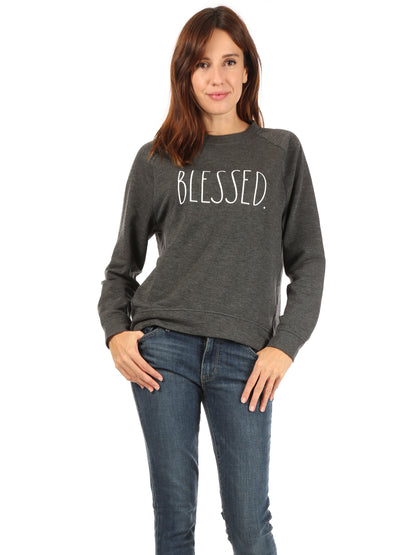 Women's "BLESSED" Studio Raglan Sweatshirt - Rae Dunn Wear - W Sweatshirt