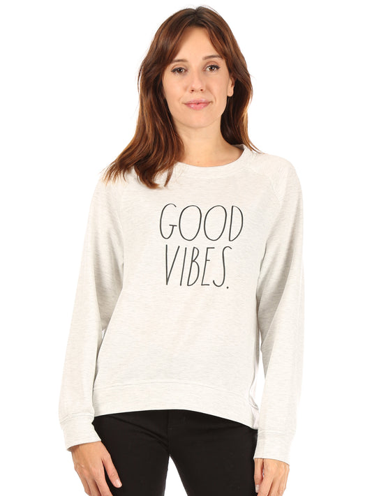 Women's "GOOD VIBES" Studio Raglan Sweatshirt - Rae Dunn Wear - W Sweatshirt