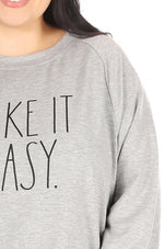 Load image into Gallery viewer, Women&#39;s &quot;TAKE IT EASY&quot; Plus Size Studio Raglan Sweatshirt - Rae Dunn Wear - W Sweatshirt
