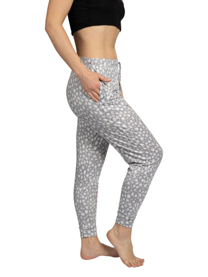 Women's "OFFLINE" Jogger Pajama Pants with Pockets and Drawstring Made of Recycled Fabric