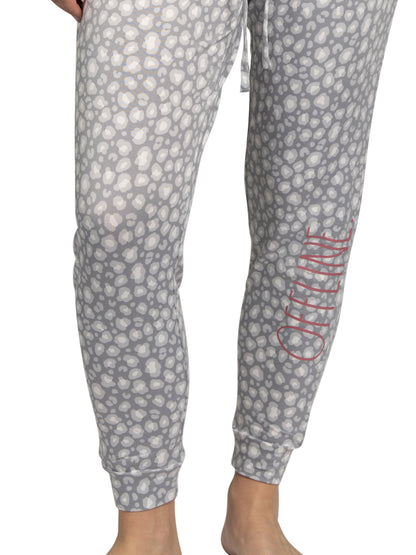 Women's "OFFLINE" Jogger Pajama Pants with Pockets and Drawstring Made of Recycled Fabric