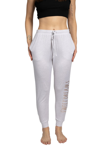 Women's "SWEET DREAMS" Jogger Pajama Pants with Pockets and Drawstring Made of Recycled Fabric