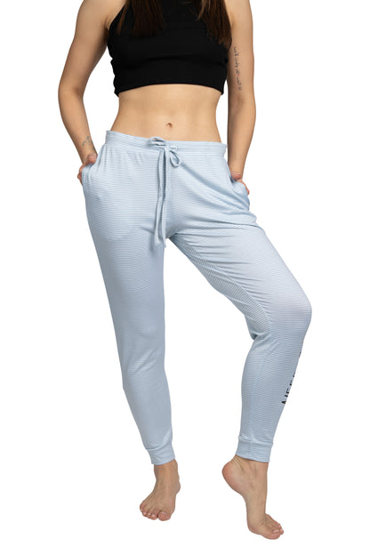 Women's "NEED COFFEE" Jogger Pajama Pants with Pockets and Drawstring Made of Recycled Fabric