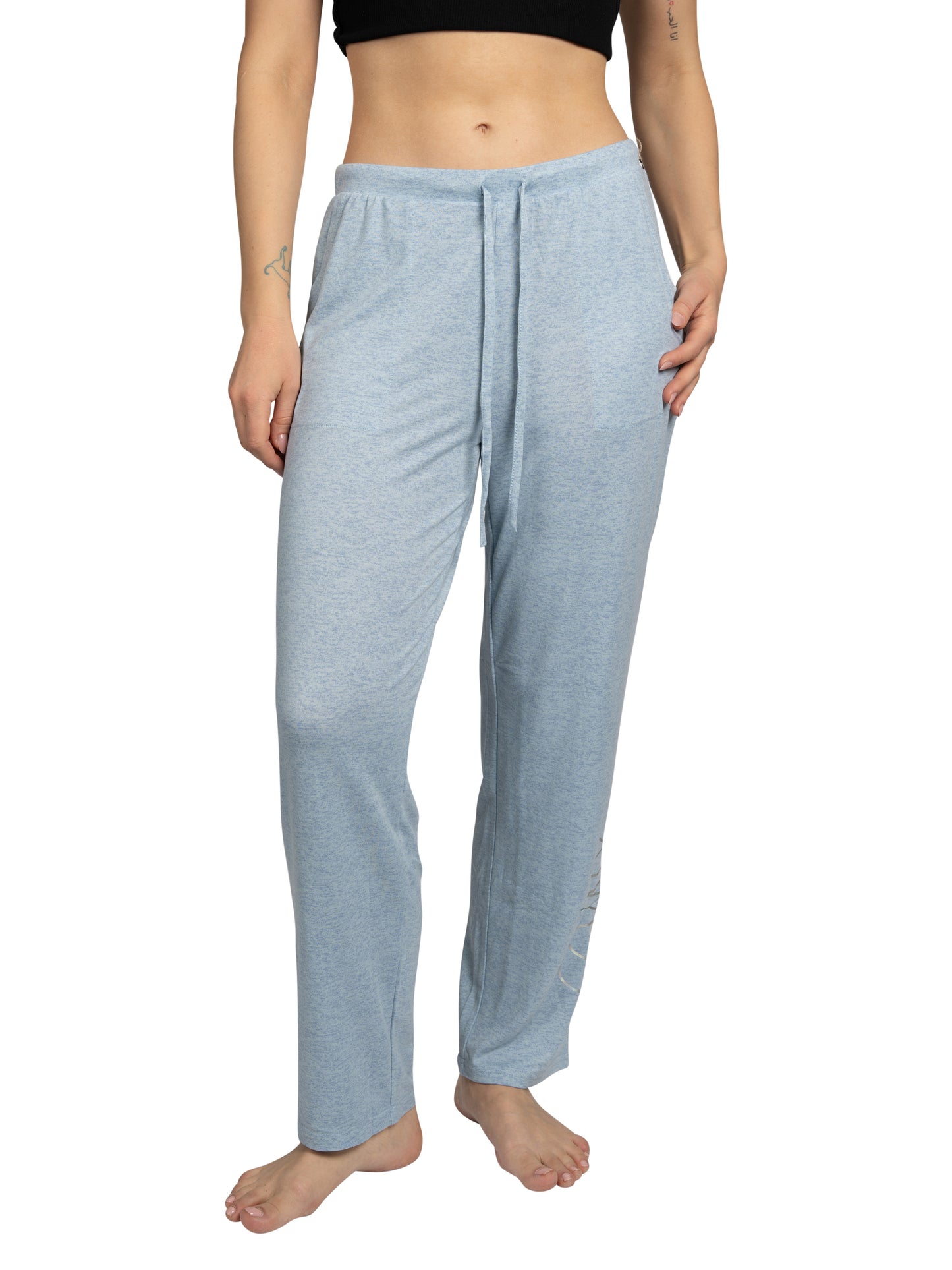 Women's "COMFY" Tapered Leg Drawstring Pajama Pants with Pockets and Graphic Text