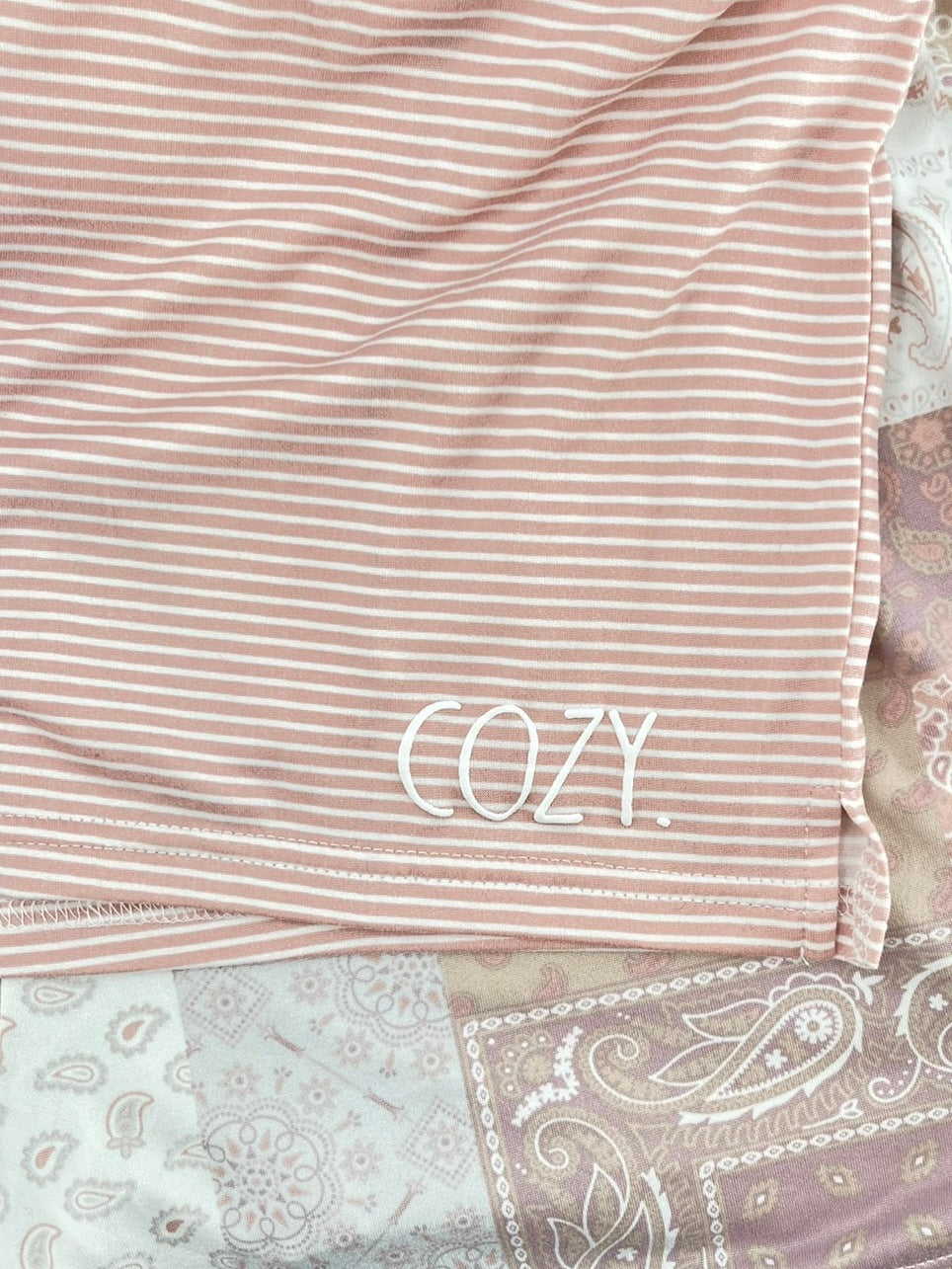 Women's Quilted Paisley and COZY 2-Pack Drawstring Pajama Lounge Shorts with Side Slits Recycled Fabric