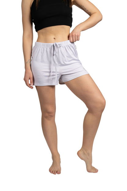 Women's HAPPY 2-Pack Drawstring Pajama Lounge Shorts with Side Slits Recycled Fabric