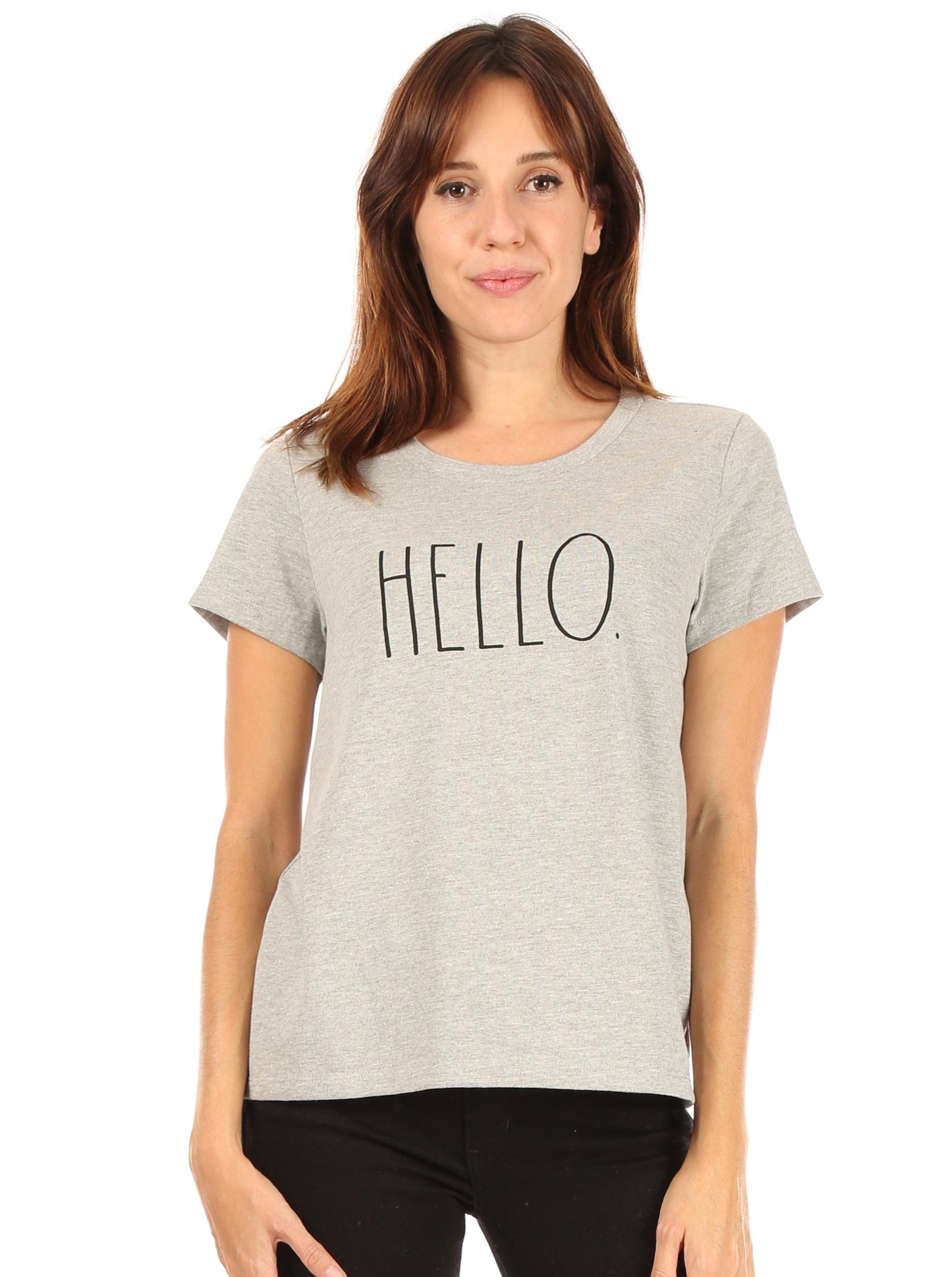 Women's "HELLO" Short Sleeve Icon T-Shirt - Rae Dunn Wear - W T-Shirt