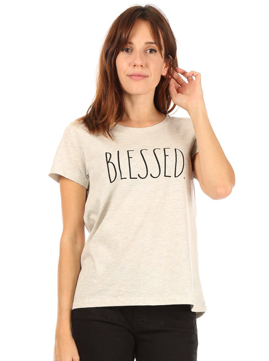 Women's "BLESSED" Short Sleeve Icon T-Shirt - Rae Dunn Wear - W T-Shirt