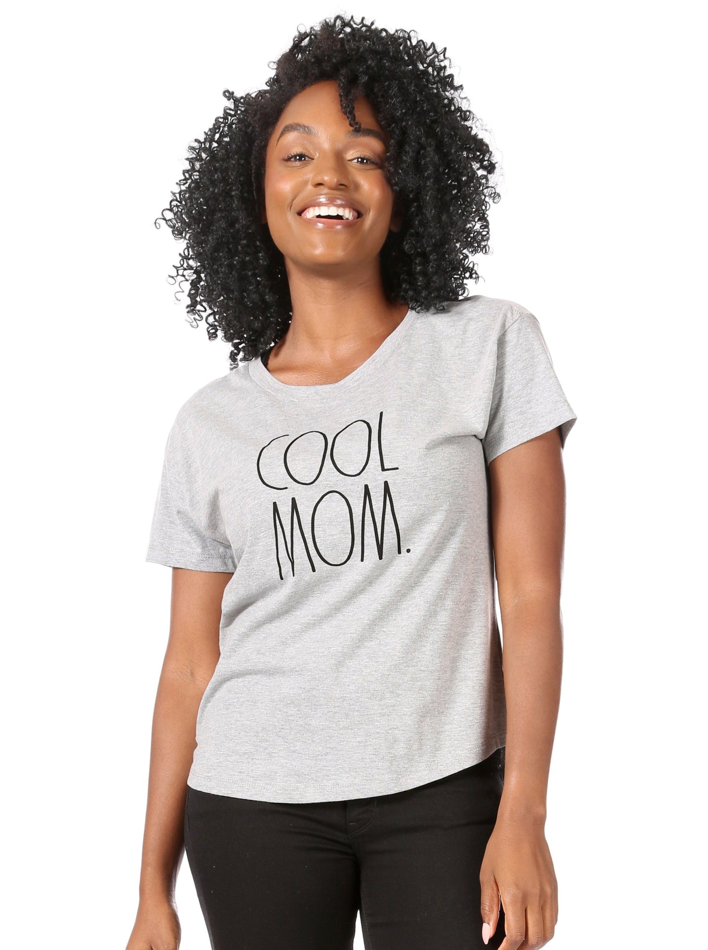 Women's "COOL MOM" Short Sleeve Shirttail Hem T-Shirt - Rae Dunn Wear - W T-Shirt
