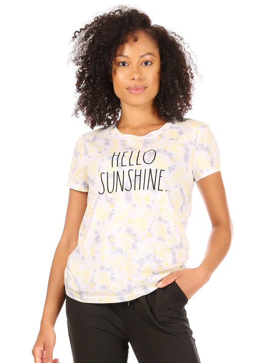 Women's "HELLO SUNSHINE" Short Sleeve Icon T-Shirt - Rae Dunn Wear - W T-Shirt