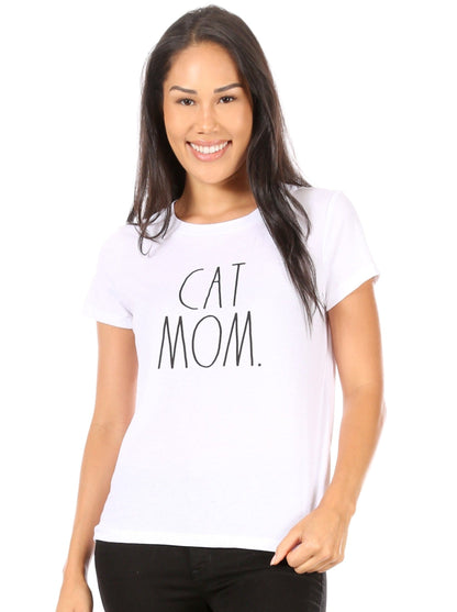 Women's "CAT MOM" Short Sleeve Icon T-Shirt - Rae Dunn Wear - W T-Shirt