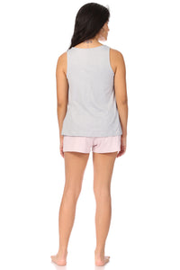 Women's BE KIND Tank Top and Shorts Pajama Set - Rae Dunn Wear - W Shorts Set