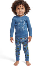 Load image into Gallery viewer, Boys&#39; &quot;WILD THING&quot; Long Sleeve Top and Joggers Pajama Set - Rae Dunn Wear
