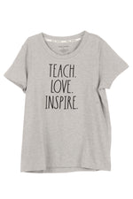 Load image into Gallery viewer, Women&#39;s &quot;TEACH LOVE INSPIRE&quot; Short Sleeve Icon T-Shirt - Rae Dunn Wear
